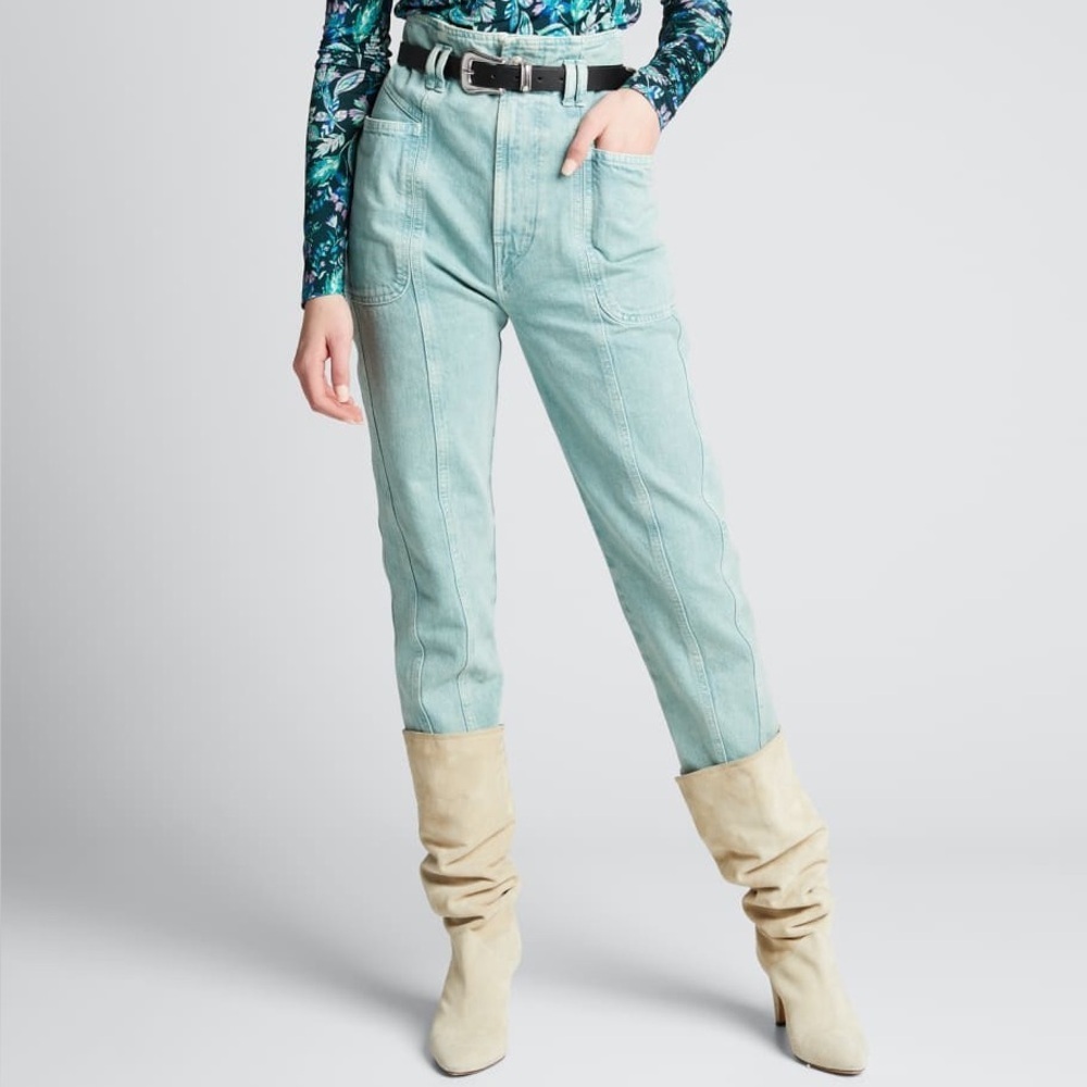 ISABEL MARANT ETOILE Tucson High Waist Crop Nonstretch Jeans